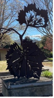 leaves in brown sculpture