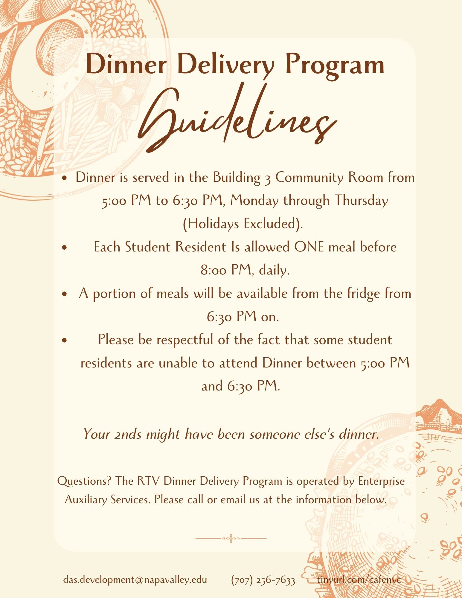 RTV Dinner Delivery Program Guidlines