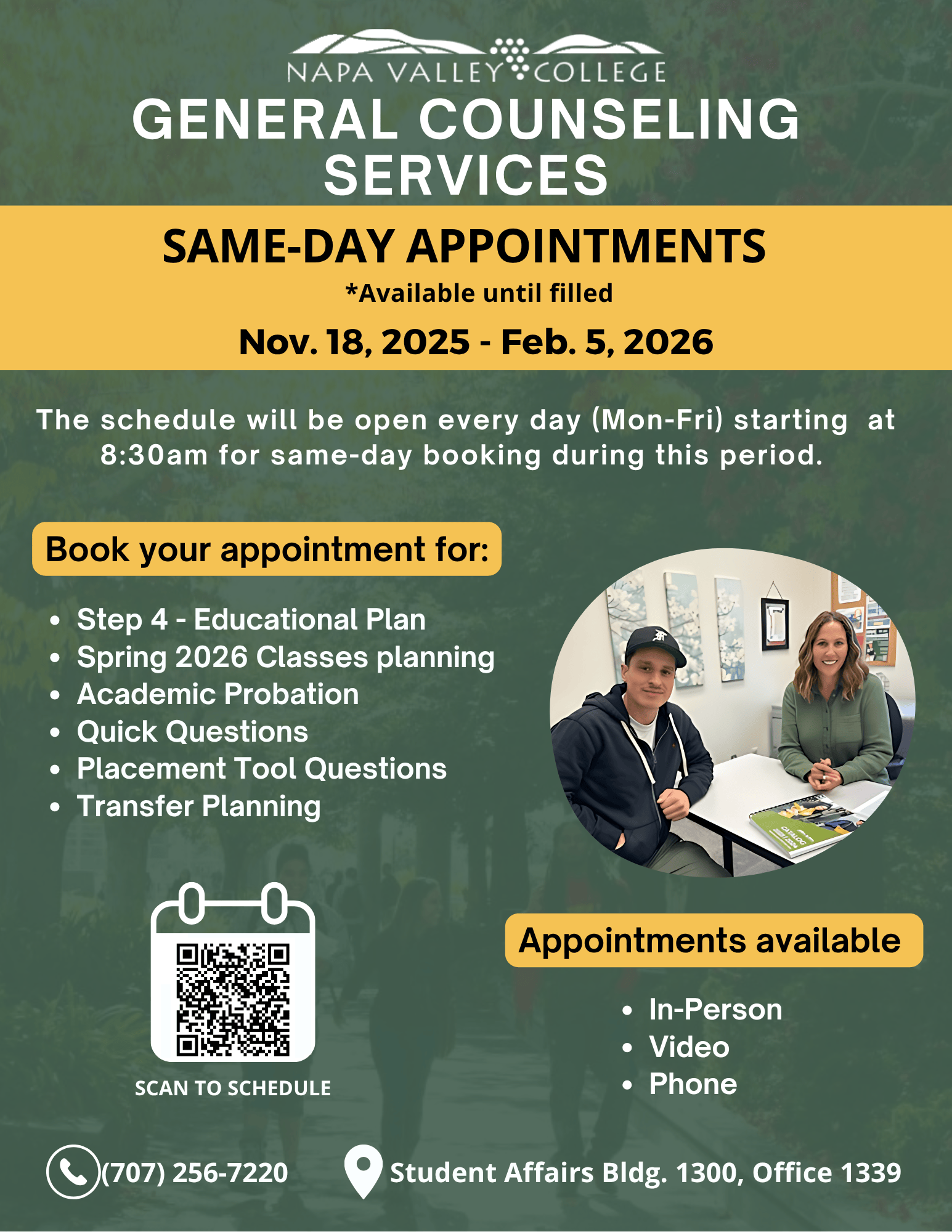 Same day appoitments flyer