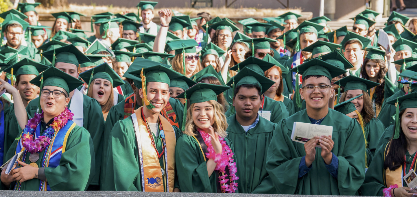 Grads standing together in a group