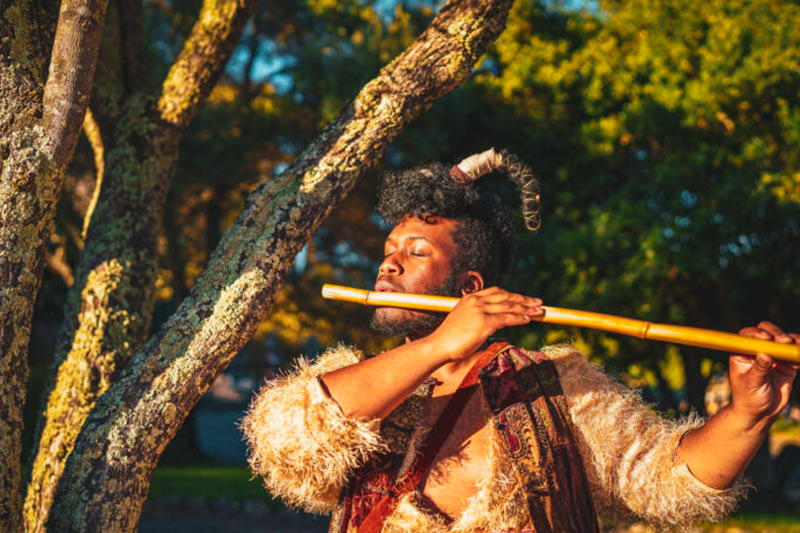 Man playing the flute